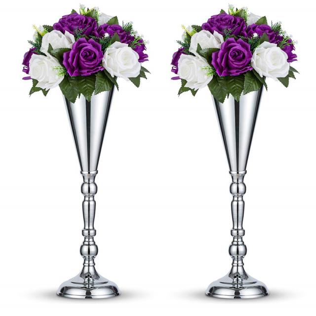 Rental store for CENTERPIECE - SILVER TRUMPET VASE in Akron Ohio