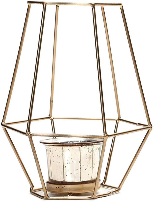 Rental store for CENTERPIECE - GOLD HEX LANTERN in Akron Ohio