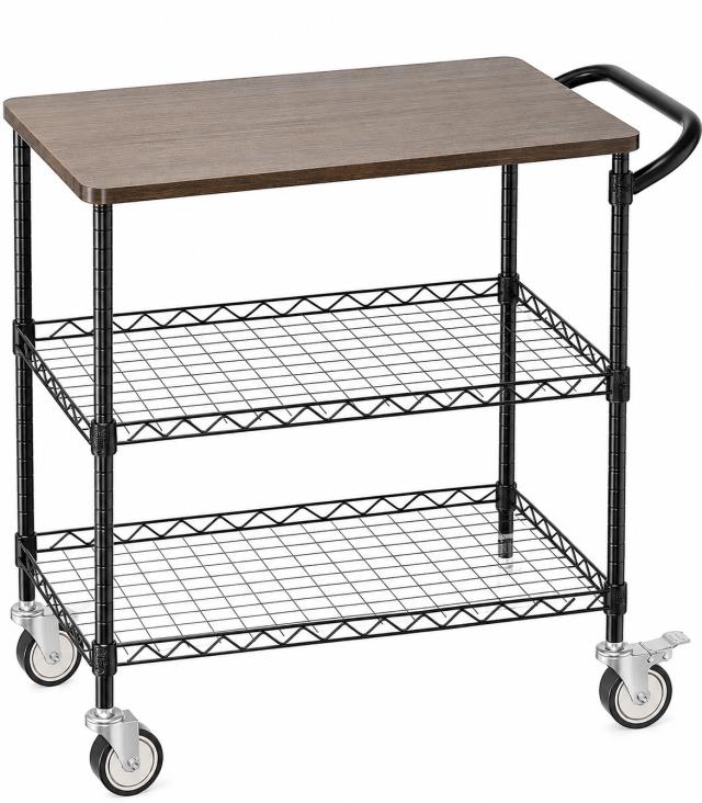 Rental store for THREE TIER UTILITY CART W  WOOD TOP in Akron Ohio